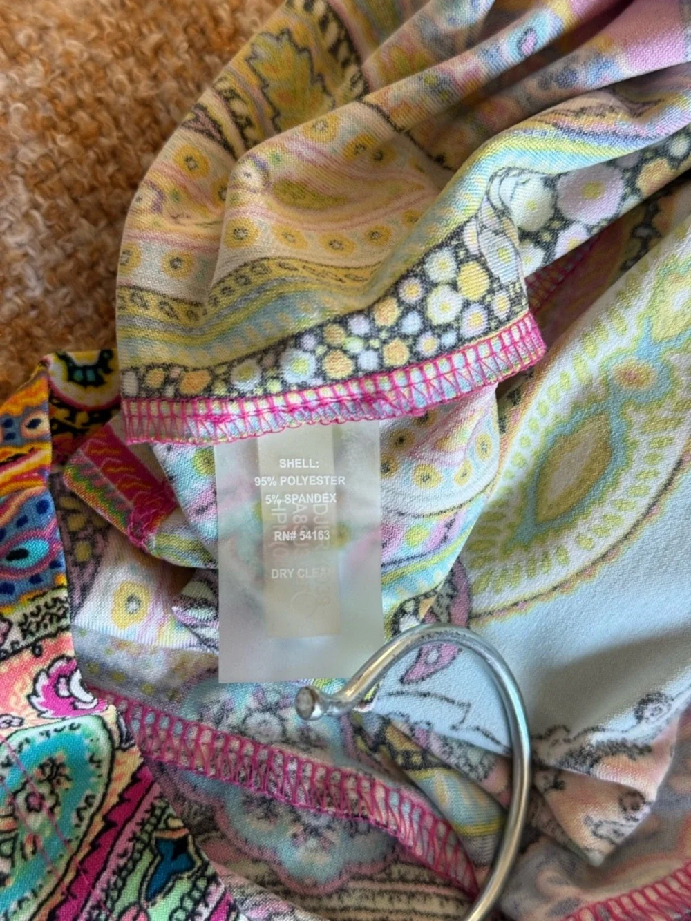 Tommy Hilfiger Paisley Shift Dress Bell Sleeve Groovy GoGo Funky Colorful Size 8